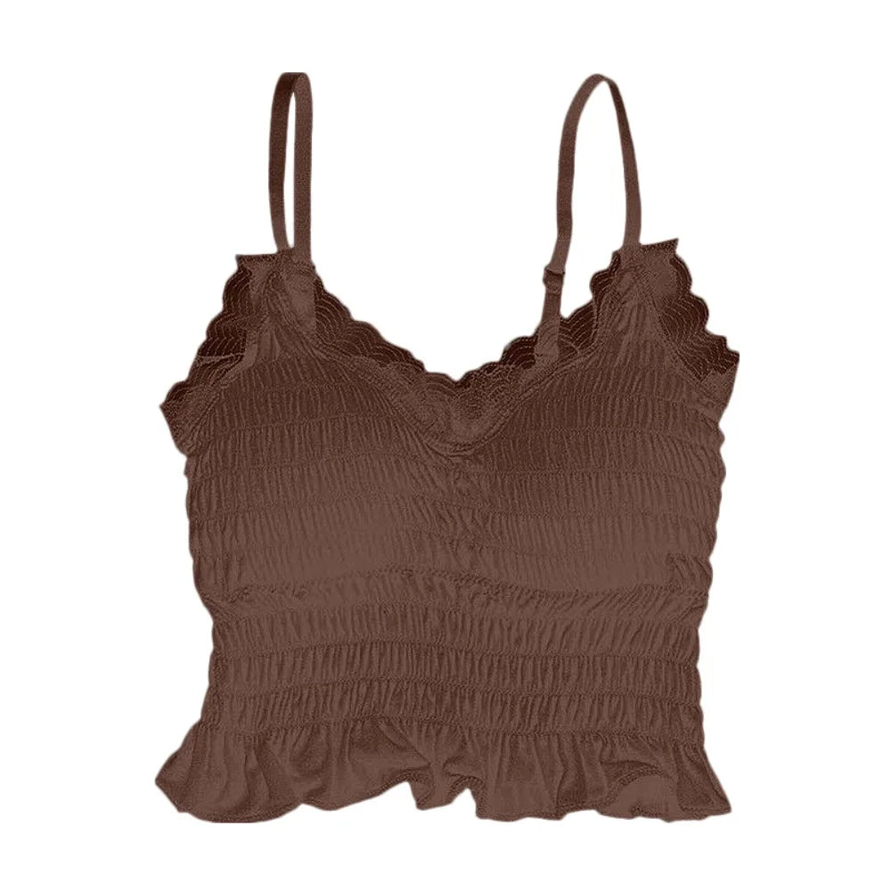 Women's Lace Camisole with Built-In Bra
