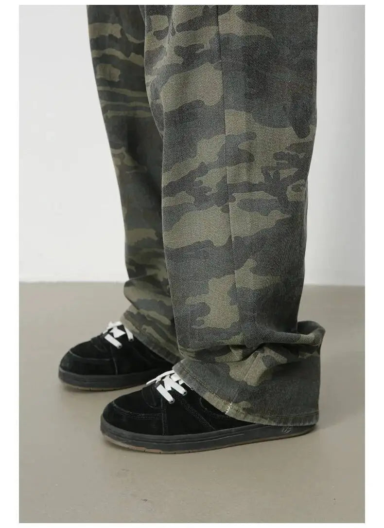 Men's Camouflage Wide Leg Denim Pants