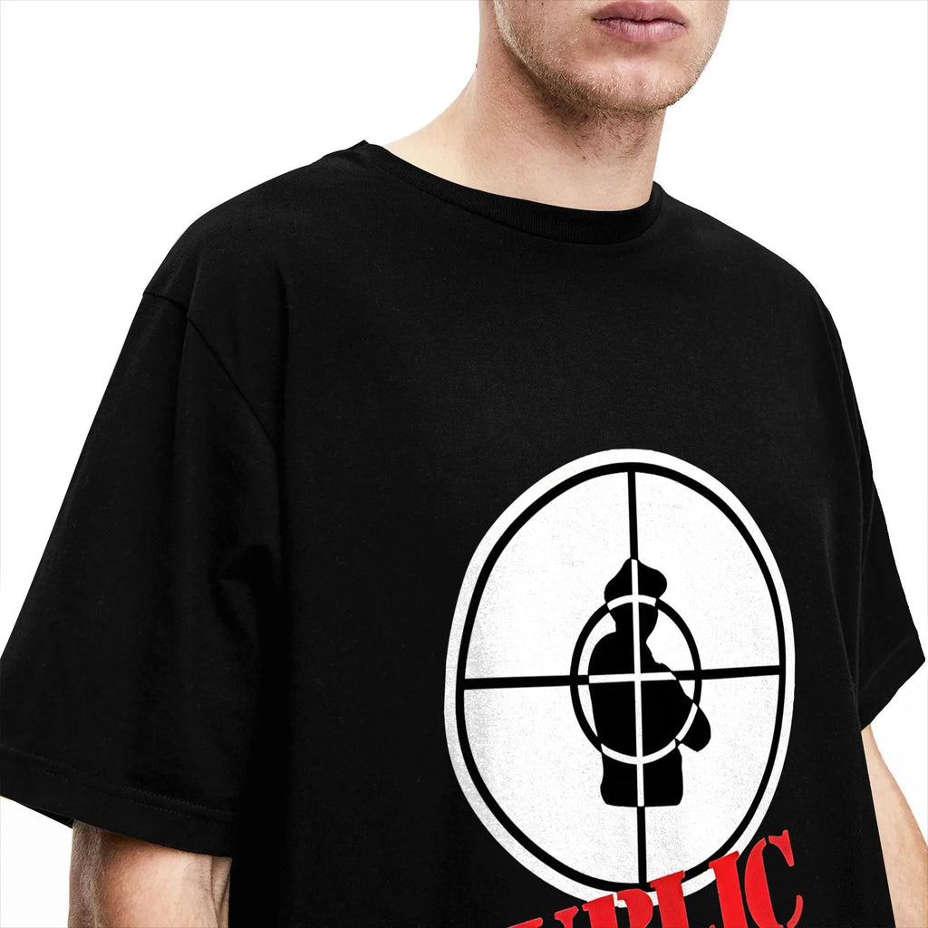 US Rap Team Public Enemy  T Shirt Men  Y2K Funny T Shirts Summer O-Neck Harajuku Tee Shirt Hot Sale Oversized Clothing