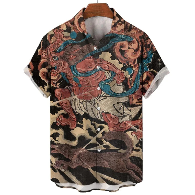 Men's 3D Tiger Dragon Hawaiian Shirt