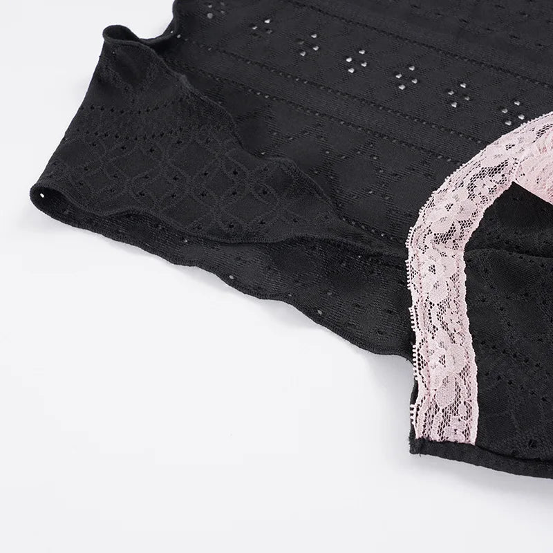 Sweet Lace Bow Knit Tank Top Women Spring Summer Coquette Y2K Sleeveless Crop Top Sexy Cute Cami Top Korean Style Vest