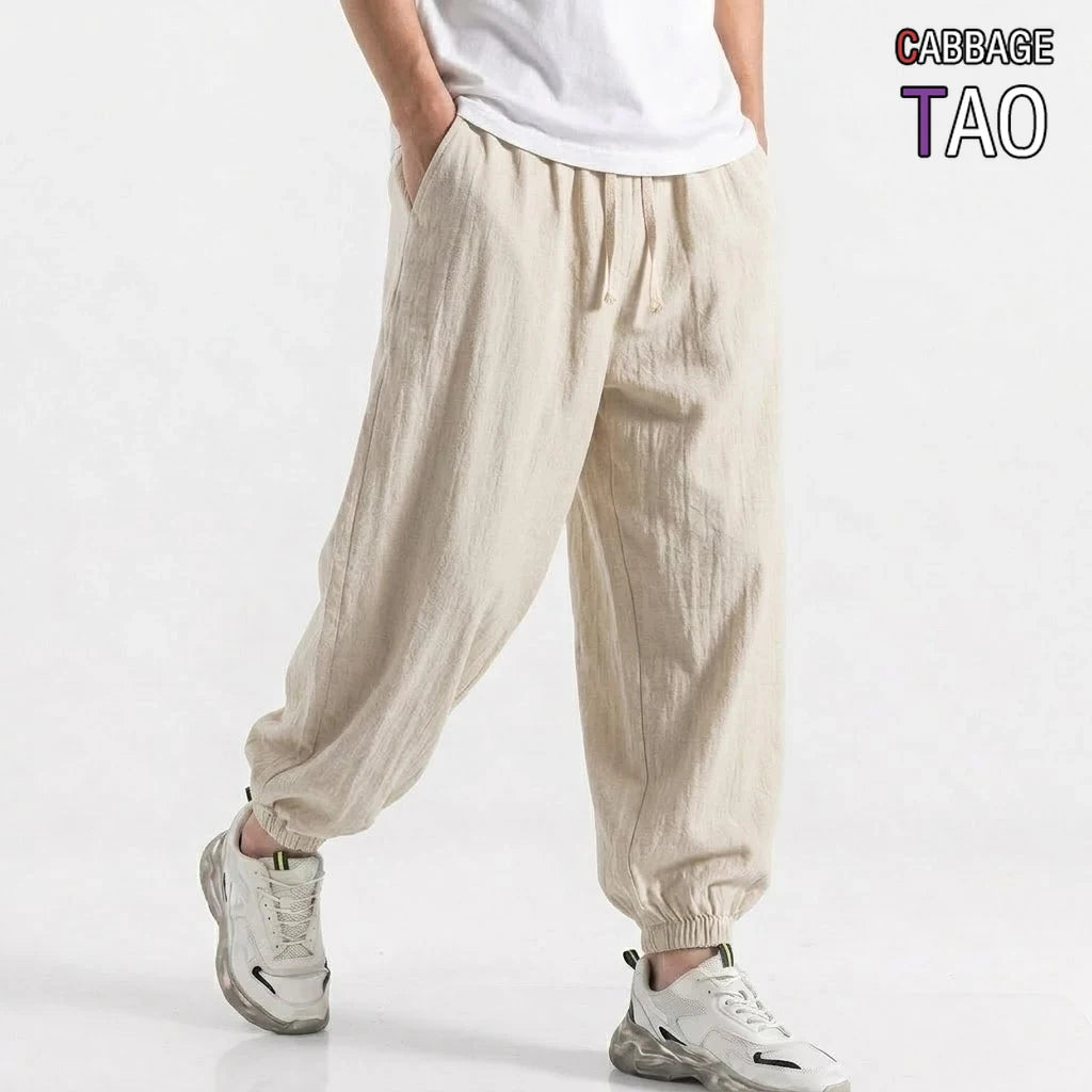 Men's Cotton Linen Drawstring Harem Pants