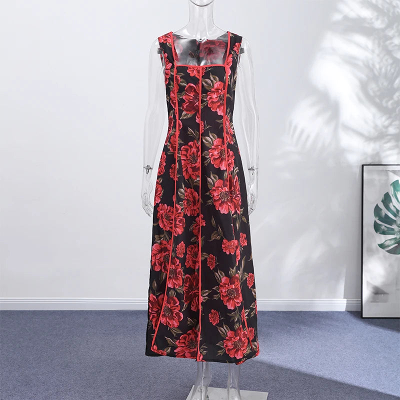 Women's Floral Sling Maxi Dress