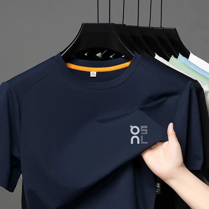 Men's Ice Silk Quick Dry Printed T-Shirt