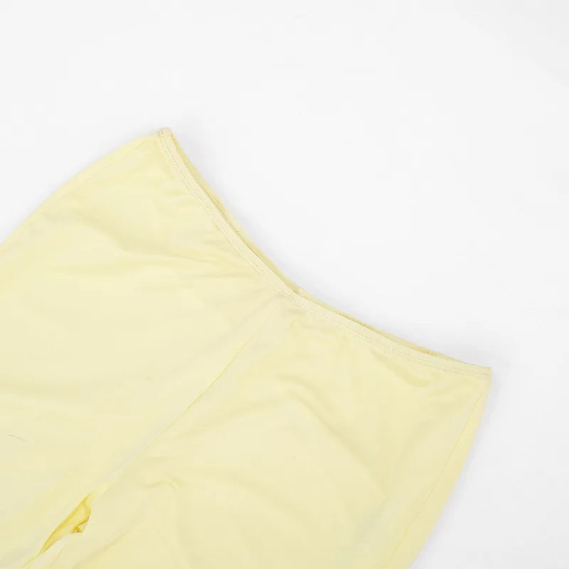 Joskaa Casual Solid 2 Piece Sets Women Sexy V-Neck Ruched Half Sleeve Top and Tight Cropped Pants Matching Tracksuits Streetwear
