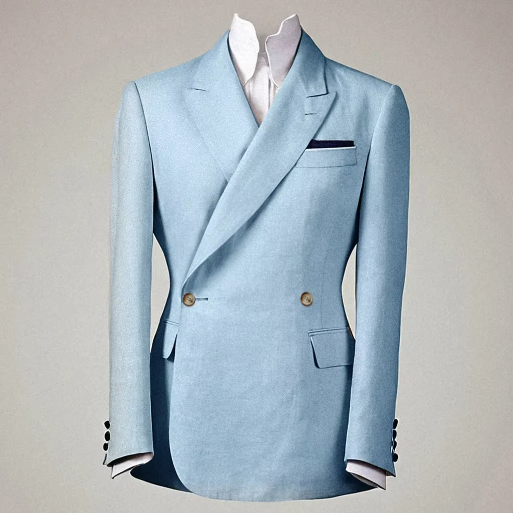 Men's Linen Double Breasted Blazer