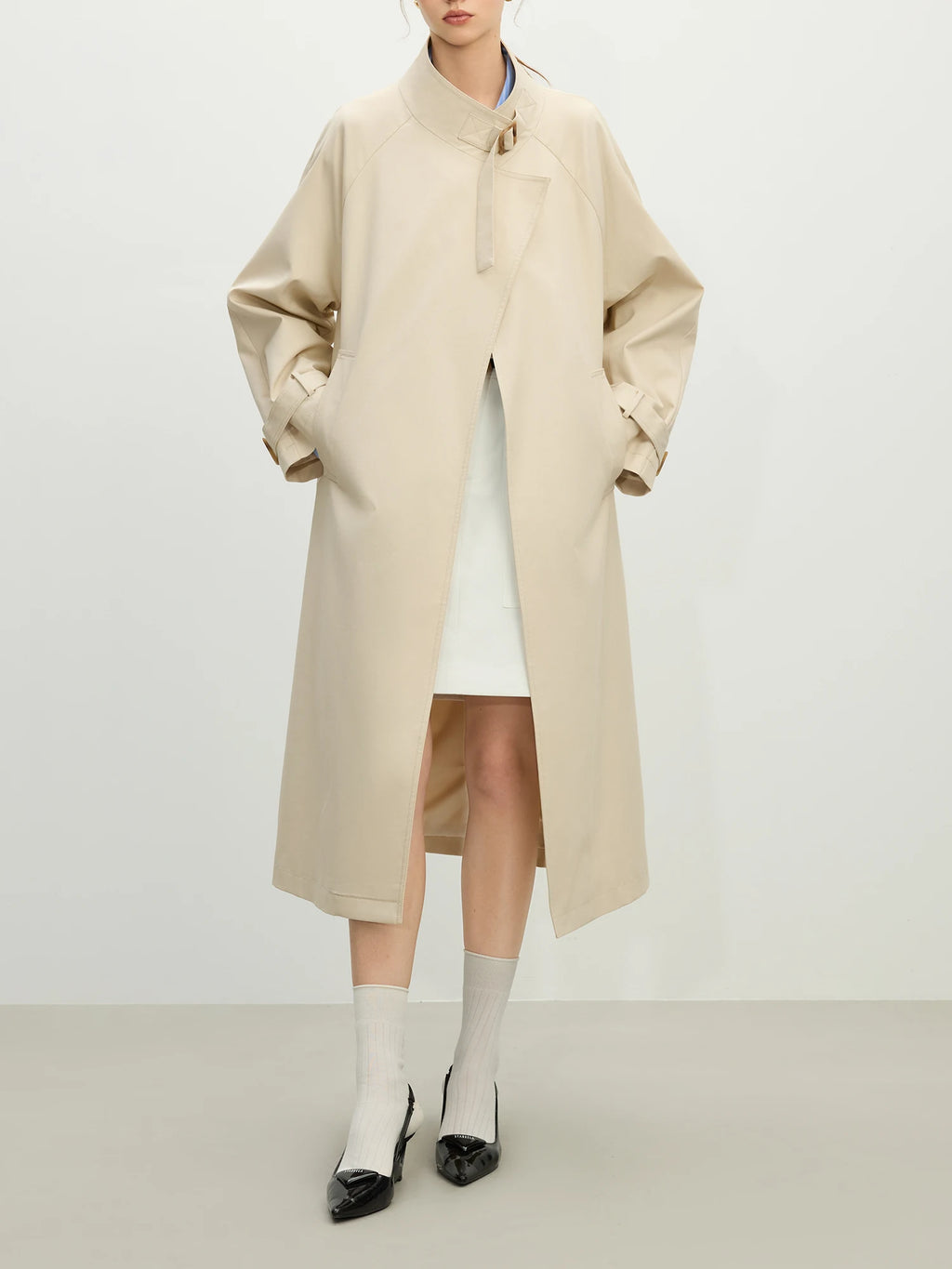 Women's Stand Collar Trench Coat