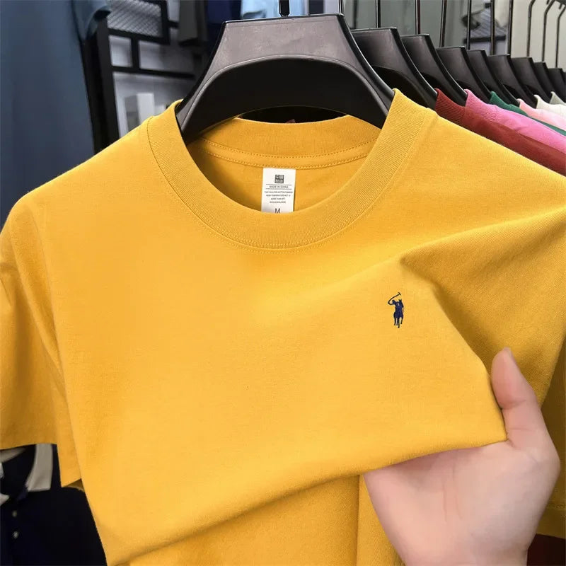 Men's Embroidered Cotton Round Neck T-Shirt