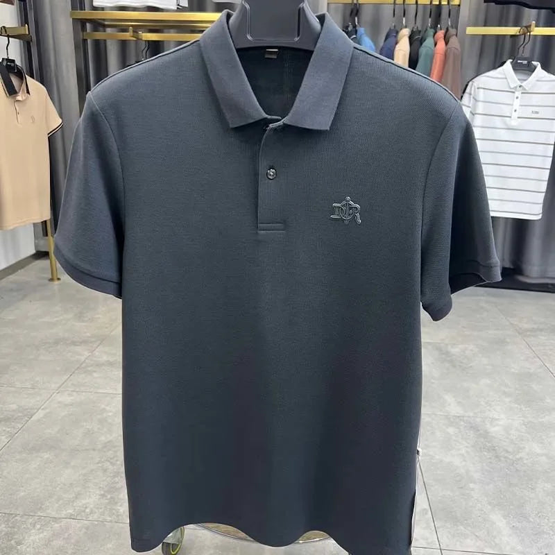 Men's Embroidered Cotton Polo Shirt