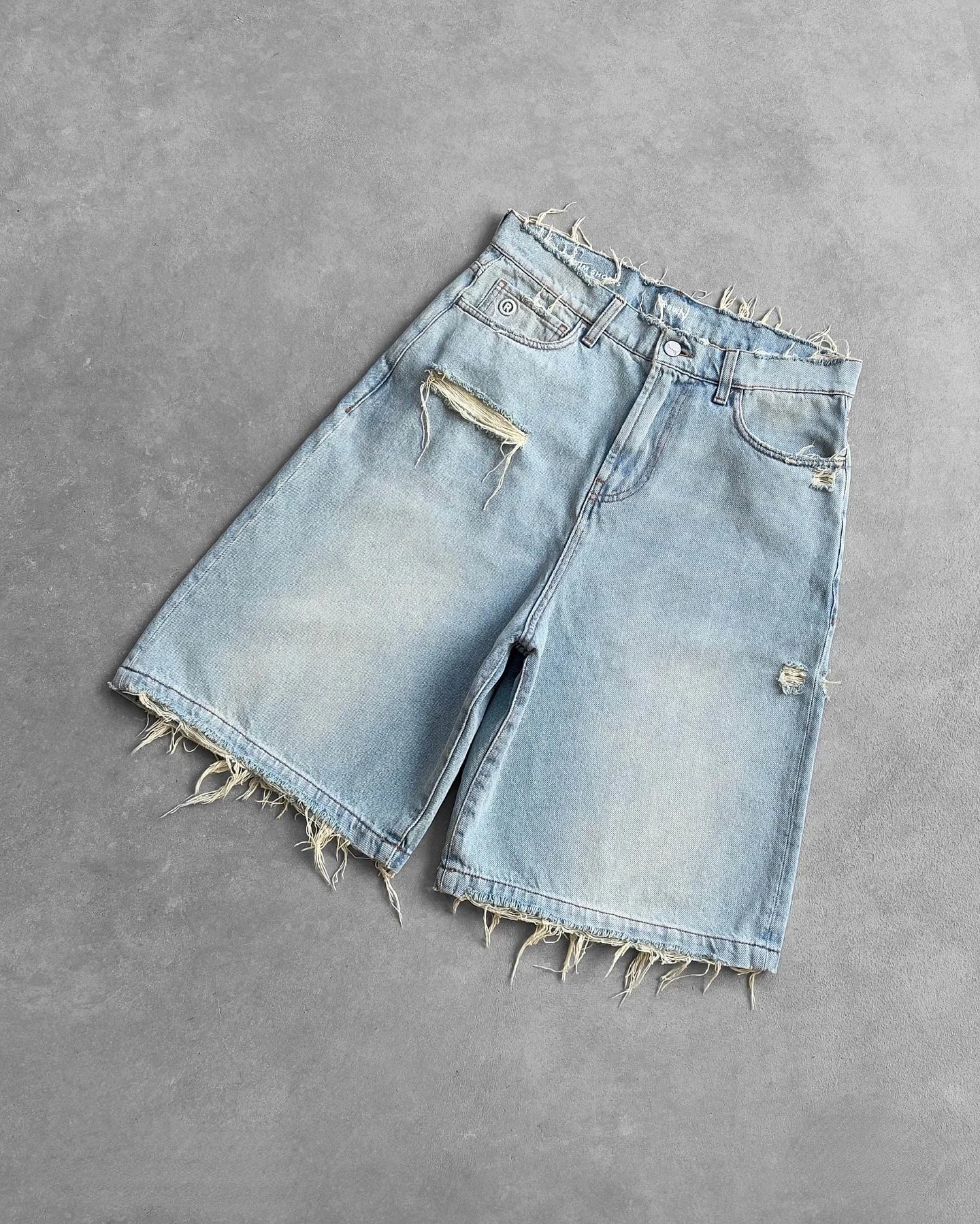 Y2K Ripped Baggy Denim Shorts
