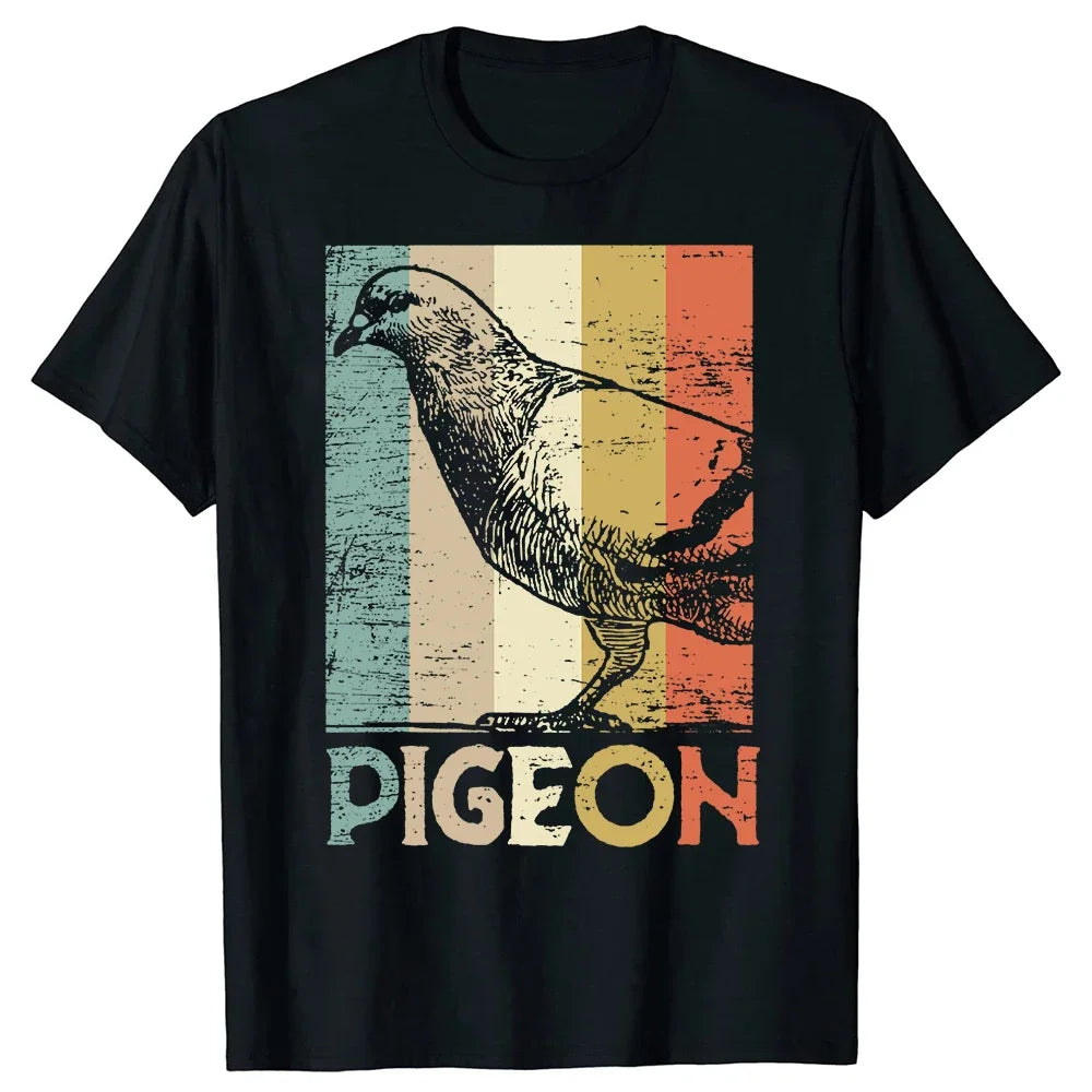 Funny Birdwatching Pigeon Graphic T-Shirt