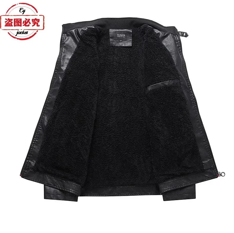 CAN-AM motorcycle LOGO retro washed pu leather jacket windproof autumn and winter men's cycling spring and autumn leather jacket