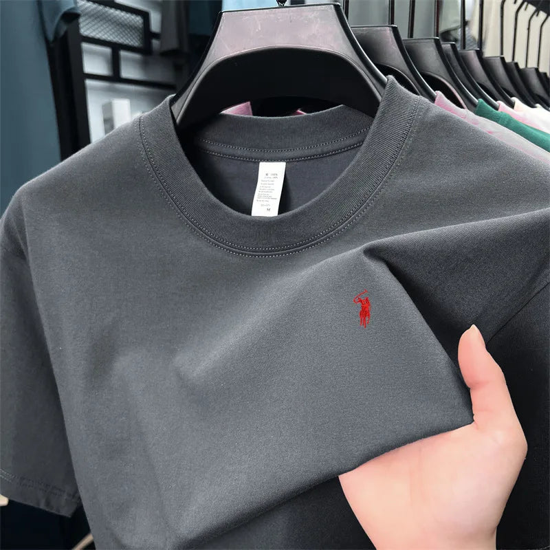 Men's Embroidered Cotton Round Neck T-Shirt