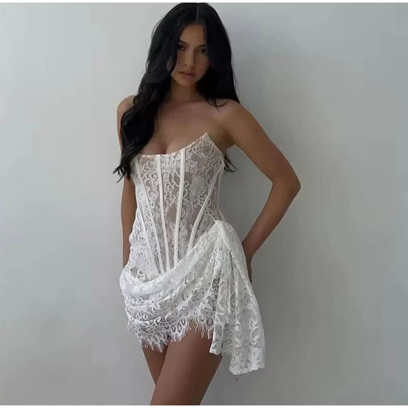 Women's Lace Halter Fishtail Maxi Gown