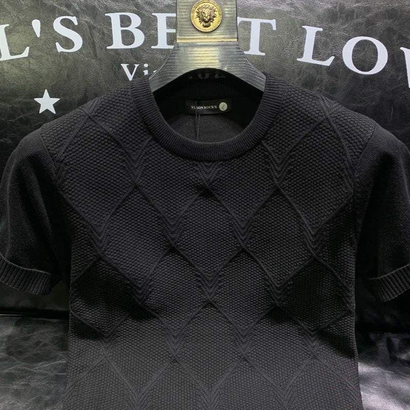 Korean Knitted Solid Color T-Shirt