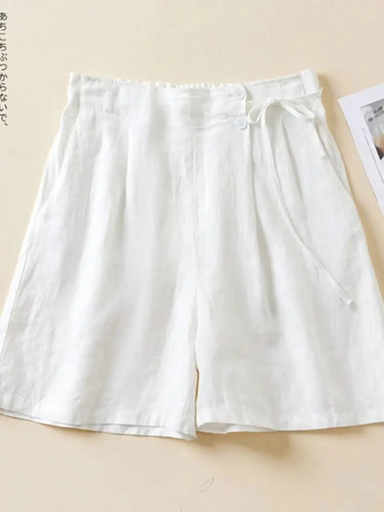 Women's Loose Cotton Linen Casual Shorts