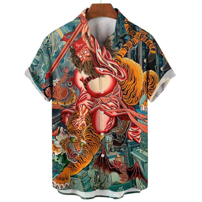 Men's 3D Tiger Dragon Hawaiian Shirt