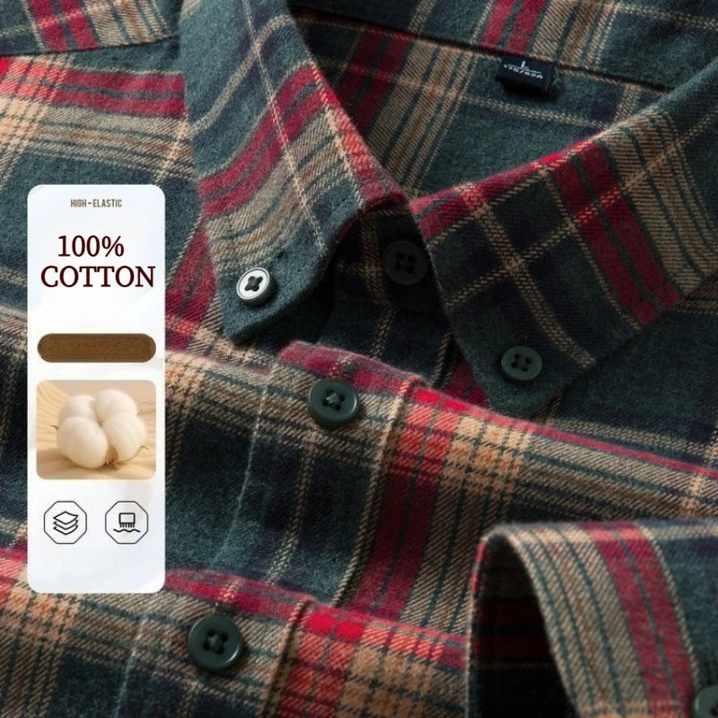 Men's Anti-Wrinkle Flannel Plaid Shirt